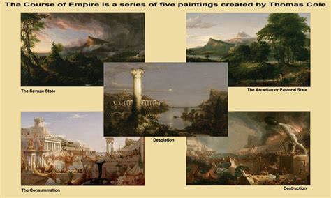 Course Of Empire Complete Set 5 Art Prints 10" X 16" Paintings By ...