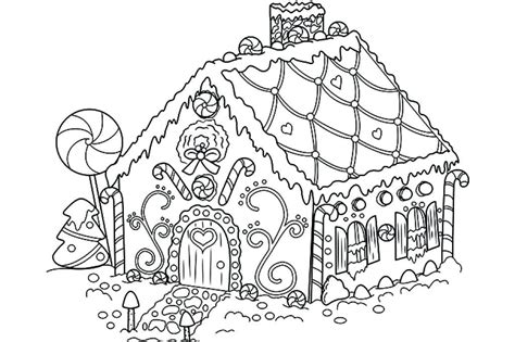 Printable Gingerbread House Coloring Page