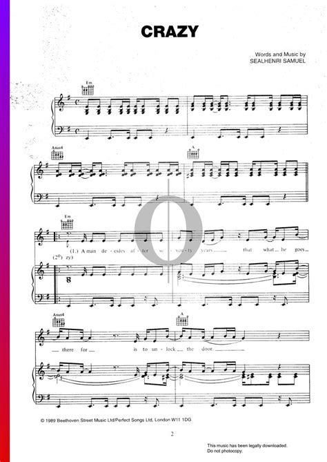 Crazy (Seal) Piano Sheet Music - OKTAV