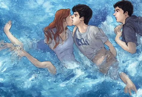 concept art of percy jackson and annabeth kissing | Stable Diffusion