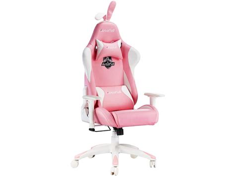 AutoFull Pink Gaming Chair Desk Chair Office Chair PU Leather High Back ...