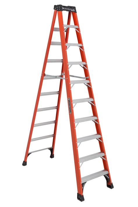 Louisville Ladder FS1410HD 10 ft. Fiberglass Step Ladder,Type IAA, 375 lbs Load Capacity ...