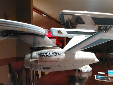 1/350 scale Polar Lights USS Enterprise Refit model - battle damage ...