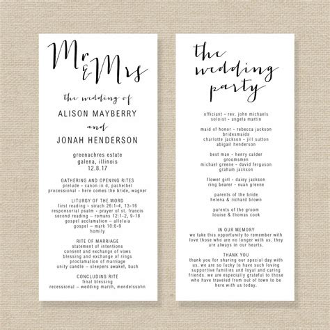 Free Wedding Program Templates For Word You Can Choose By Type And ...