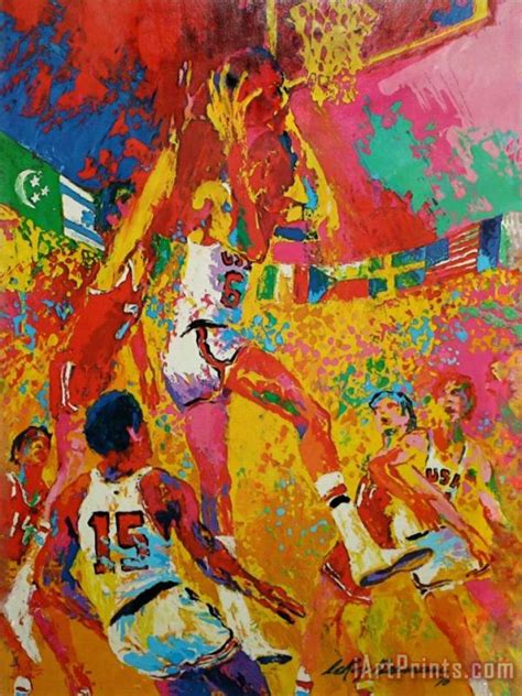 Leroy Neiman Olympic Basketball painting - Olympic Basketball print for sale