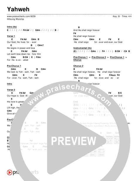 Yahweh Chords PDF (Hillsong Worship) - PraiseCharts