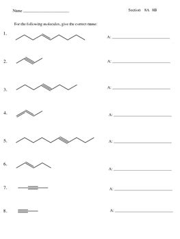 Naming Hydrocarbons (alkenes and alkynes) by Science Emporium | TPT