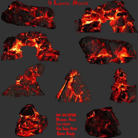 lava rock set 1 | 3D model | Lava, Concept art tutorial, Game concept art