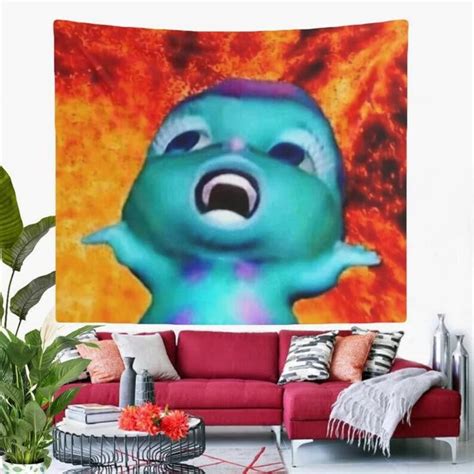 Funny Bibble Tapestry, Bibble Meme Wall Flag Art Wall Hanging Tapestry for Living Room Bedroom ...