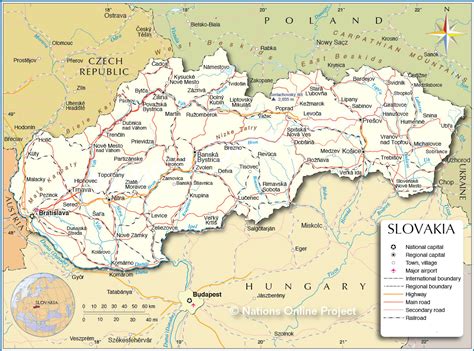 Carte de la Slovaquie - Plusieurs cartes du pays d'Europe centrale