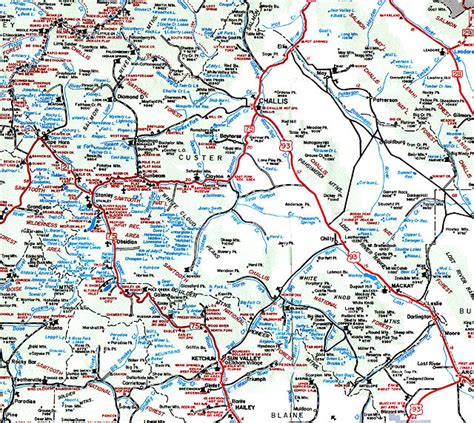 The States of Idaho : Map of Custer County, Idaho