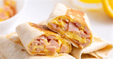 Easy Ham & Cheese Breakfast Burritos Recipe | All Things Mamma