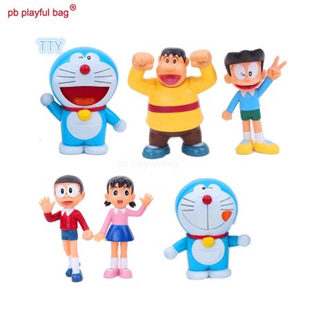 Hot 6pcs/set Doraemon Action figure 11cm PVC Doraemon Faimly figures ...