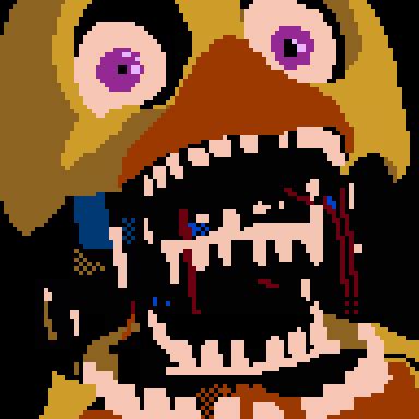 FNaF 2 - Withered Chica Custom Night Icon (NES Pixel Art) : r/fivenightsatfreddys