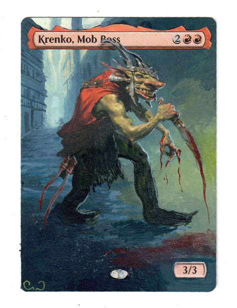 Krenko Mob Boss Full Art Alters Bordeless MTG Magic Goblin - Etsy