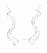 Devil Horn Stencil Sketch Coloring Page sketch template