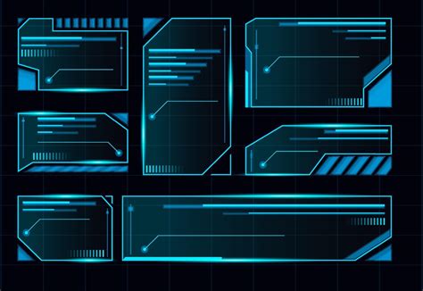 HUD futuristic user interface. Abstract blue control panel layout ...