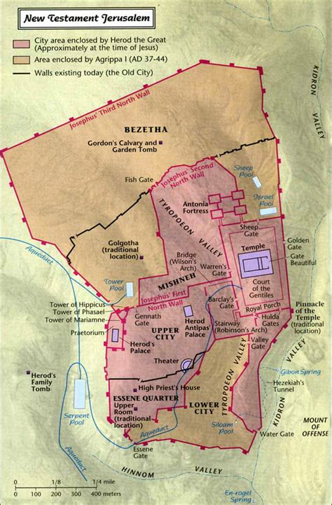 Jerusalem Map Quarters - Plan of Jerusalem c.1600 Map of the city shows: 1- Jewish ... / The ...