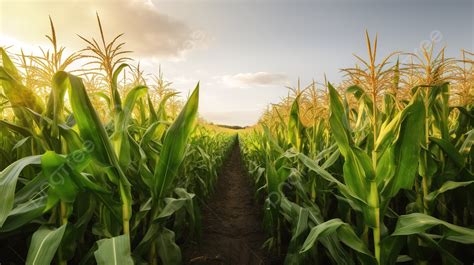 Corn Fields With A Path Leading Through Them Background, Field Corn Vs Sweet Corn Pictures, Corn ...