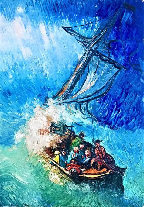 The Storm on the Sea of Galilee Painting by Roman Sleptsuk - Fine Art America