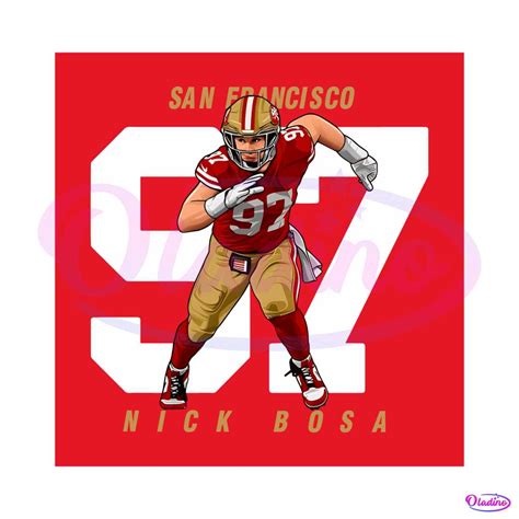 Nick Bosa 97 San Francisco 49ers NFL Player PNG Download - Oladino