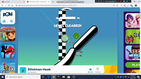 Playing A Stickman Hook On Poki - YouTube