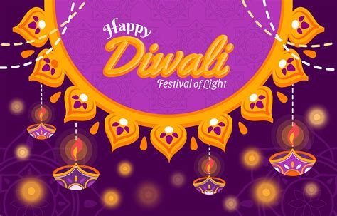 Diwali Festival Light with Purple Background 1385958 Vector Art at Vecteezy