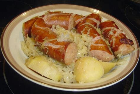 Polish Sausage Sauerkraut & Potatoes - Crockpot