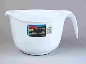 Amazon.com: Rubbermaid #3003-GG WHT 3QT Plastic Mixing Bowl : Home & Kitchen