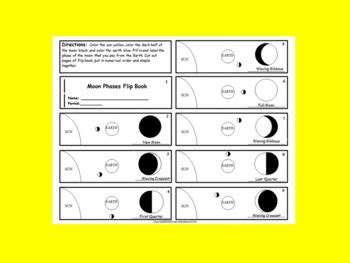 Moon Phases Flipbook by Science Notebook Chick | TpT