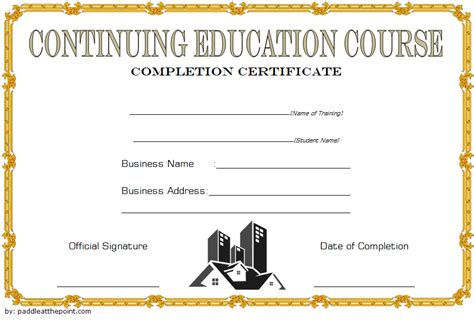 continuing education certificate template, continuing education ...