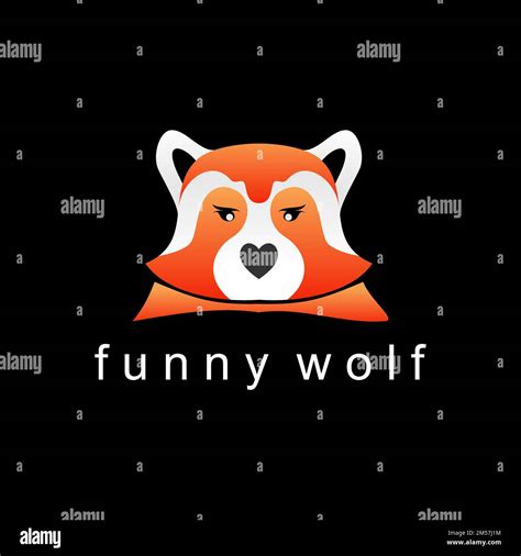 Unique and funny or cute wolf face image graphic icon logo design abstract concept vector stock ...