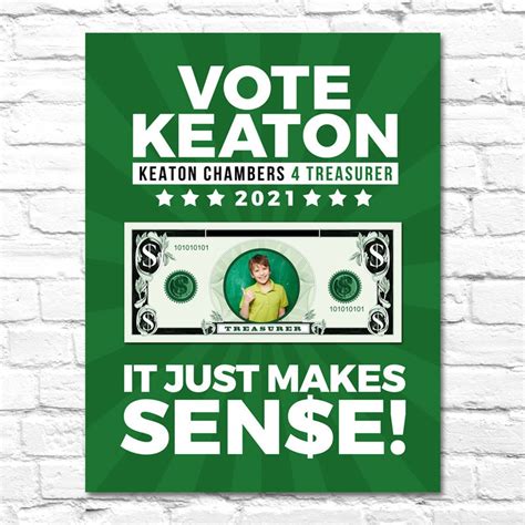 Election Campaign Poster 20 Printable Treasurer Poster Personalized With Your Photo, Name ...