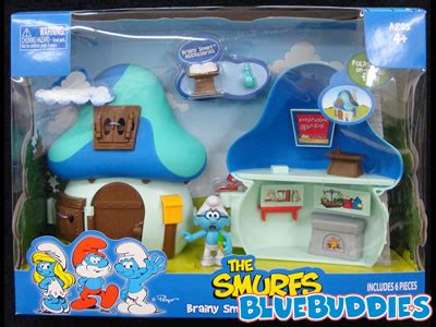 Smurf Toys Brainy Smurf Mushroom House Playset Smurfs Figures - Set #5 ...