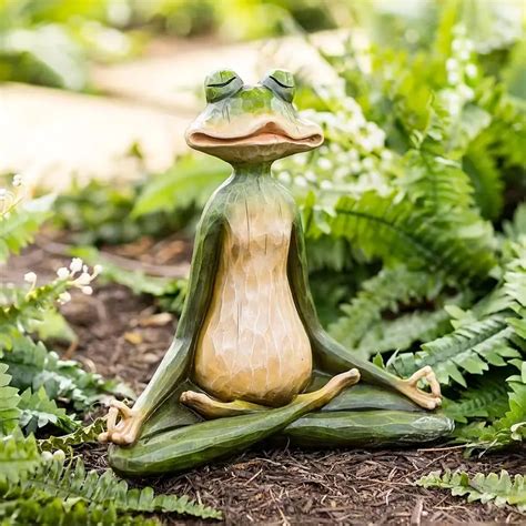 Rustic Yoga Frog Resin Statue, Meditating Frog Sculpture For Garden Yard Lawn Patio Outdoor ...