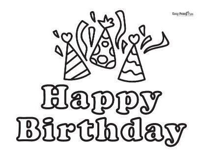 Happy Birthday Coloring Pages – 30 Printable Coloring Pages - Easy Peasy and Fun