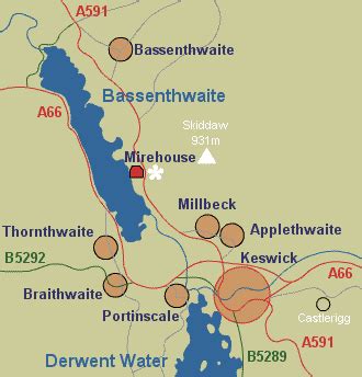 Bassenthwaite in the Lake District. Photogrpahs, maps, descriptions ...