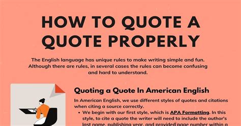 How to Quote a Quote Properly in American & British English • 7ESL