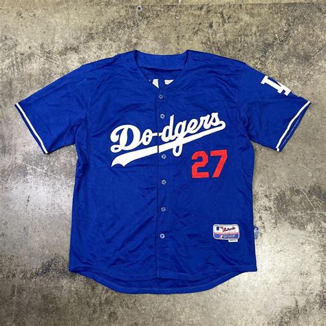 Majestic Jersey MLB LA Dodgers Vintage Baseball... - Depop