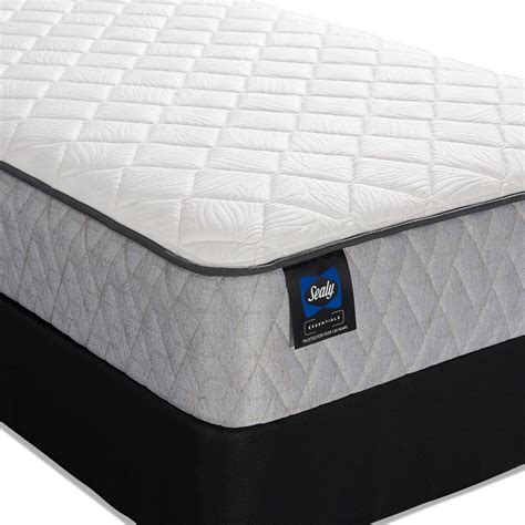 Sealy Elmcroft Firm Queen Mattress and Split Low-Profile Foundation | Value City Furniture