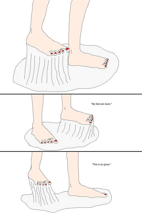 Ashley's feet stuck in glue by ChipmunkRaccoonOz on DeviantArt