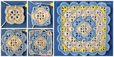 Crochet Shell Square Blanket - Free Pattern - DIY 4 EVER