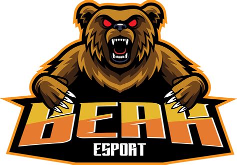 Bear esport mascot logo design By Visink | TheHungryJPEG