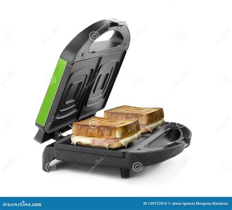 Sandwich Toaster with Two Ham and Cheese Sandwiches 2 Stock Photo ...