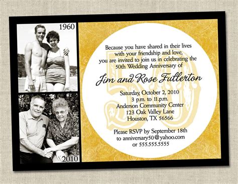 50th Anniversary Invitation Golden Gold Anniversary Wedding | Etsy | Anniversary invitations ...