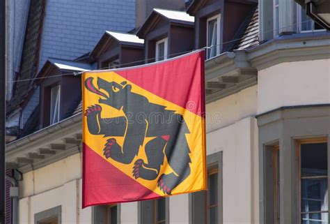 Flag of the Canton of Bern stock photo. Image of town - 56995808