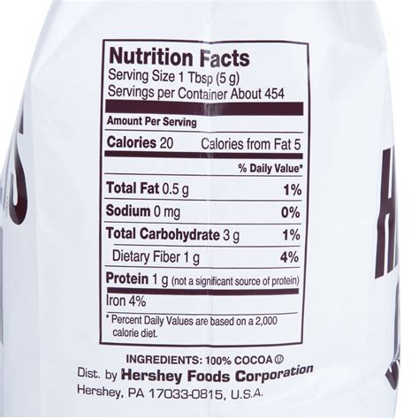 Hersheys Cocoa Powder Nutrition Label - Juleteagyd