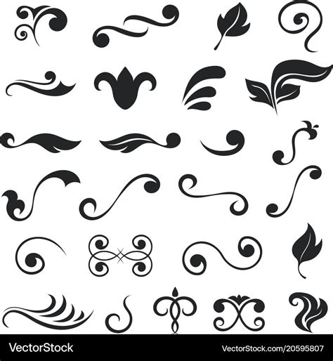 Design elements for floral vintage ornaments Vector Image