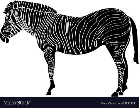 Isolated zebra silhouette Royalty Free Vector Image