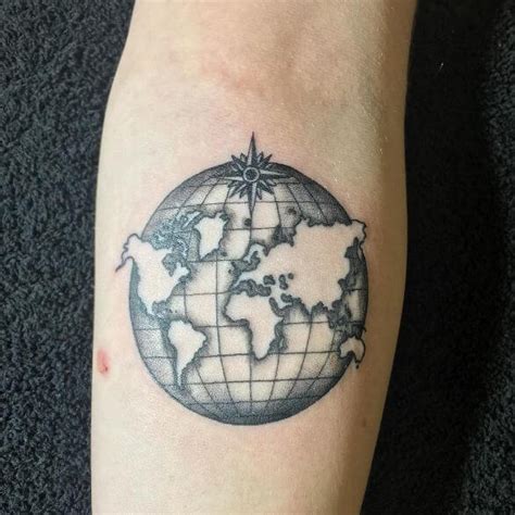 230+ Cool World Map Tattoos Designs (2019) Geography, Continent | Tattoo Ideas - Part 2